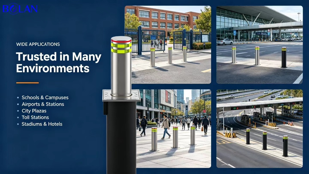 BolanSecurity's tweet photo. 🛡️ Protect the Perimeter. Control the Access.

The BOLAN BLS-T6000 Rising Bollard is designed for a wide range of vehicle access applications.

🏫 Schools &amp; Campuses
✈️ Airports &amp; Stations
🏙️ City Plazas
🚧 Toll Stations
🏟️ Stadiums &amp; Hotels https://t.co/FDW7qEkol8