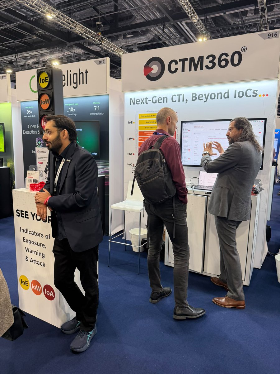teamCTM360's tweet photo. Day 2 at the Gartner® Security &amp; Risk Management Summit in London!
Our team is here, meeting attendees and showing what Next-Gen CTI looks like in the context of their own organizations.

📍 Booth 916 — stop by, ask a question and say hello.

#GartnerSEC#CTM360 https://t.co/bU6jeerTgA