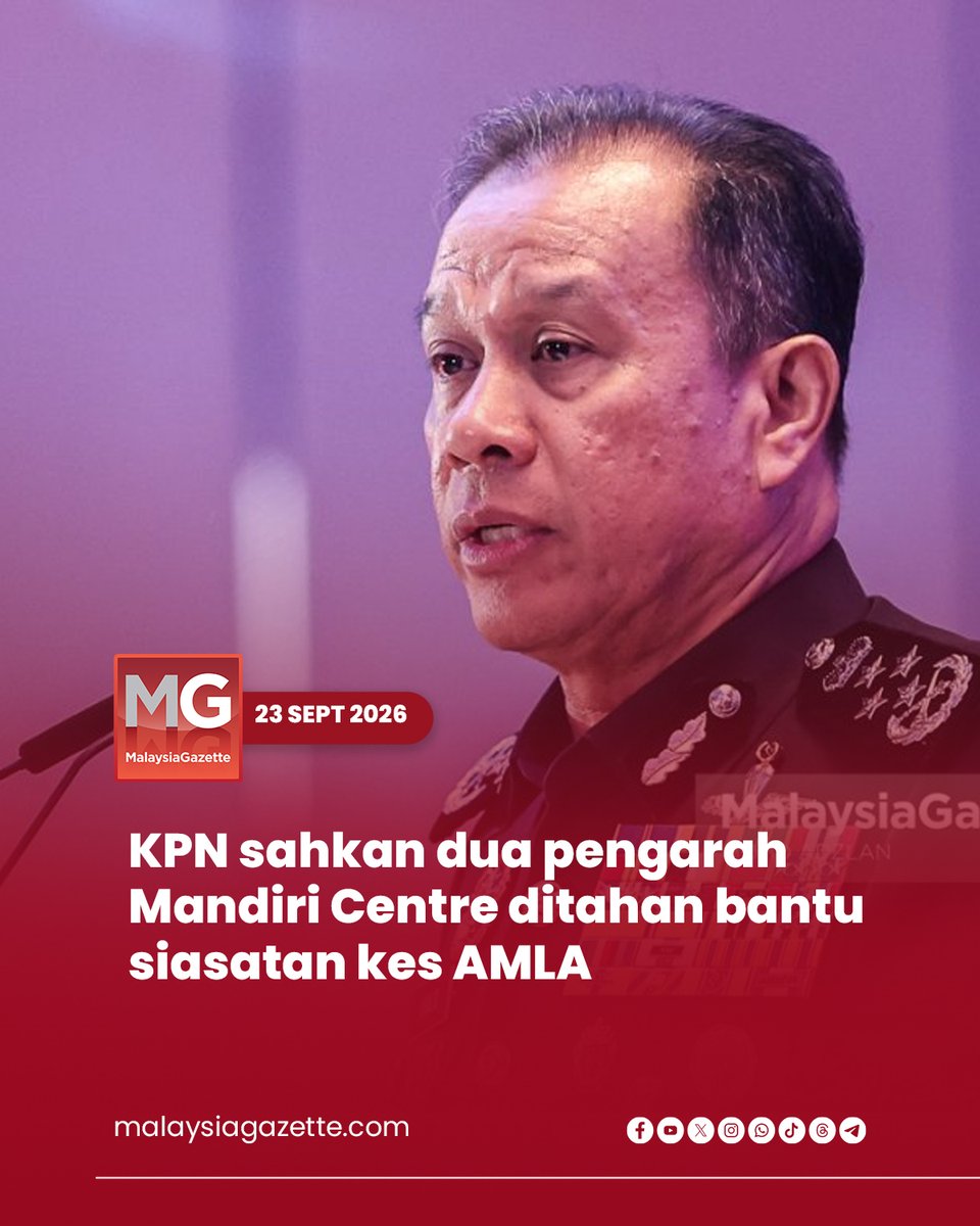 Chanleersn5's tweet photo. Ketua Polis Negara mengesahkan dua pengarah Mandiri Centre Sdn Bhd ditahan semalam bagi membantu siasatan.

Kedua-duanya ditahan di Pejabat Siasatan Jenayah Pengubahan Wang Haram, Jalan Tun Razak.

#PDRM #MandiriCentre #Siasatan #Malaysia #FMTNews https://t.co/DiiZyC9DBT