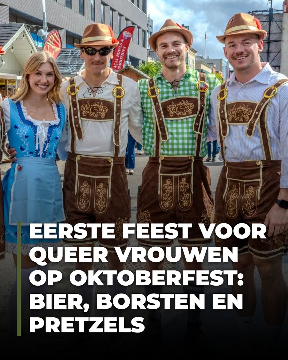 Nieuwsfront's tweet photo. ‘Bier, borsten en pretzels’ markeert een primeur: een feest voor queer vrouwen, na jaren waarin mannen de queer tenten domineerden. 😮 Lees meer via de #linkinbio https://t.co/1UEnxoqJEm