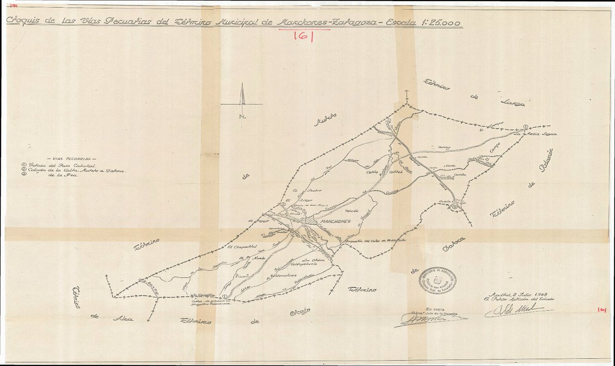 IGEAR_Aragon's tweet photo. 🗺️ Croquis de las vías pecuarias del término municipal de Manchones (#Zaragoza)
📅 Año: 1968
📐 Escala: 1:25.000
Un documento histórico que forma parte de la Cartoteca Digital del #IGEAR, dentro de la colección "Planimetrías, altimetrías y croquis"

🟢 Consulta la colección 
👉 https://t.co/kDkyh2Kty1
🟠 Consulta el documento 
👉 https://t.co/vPLDqQ10zc