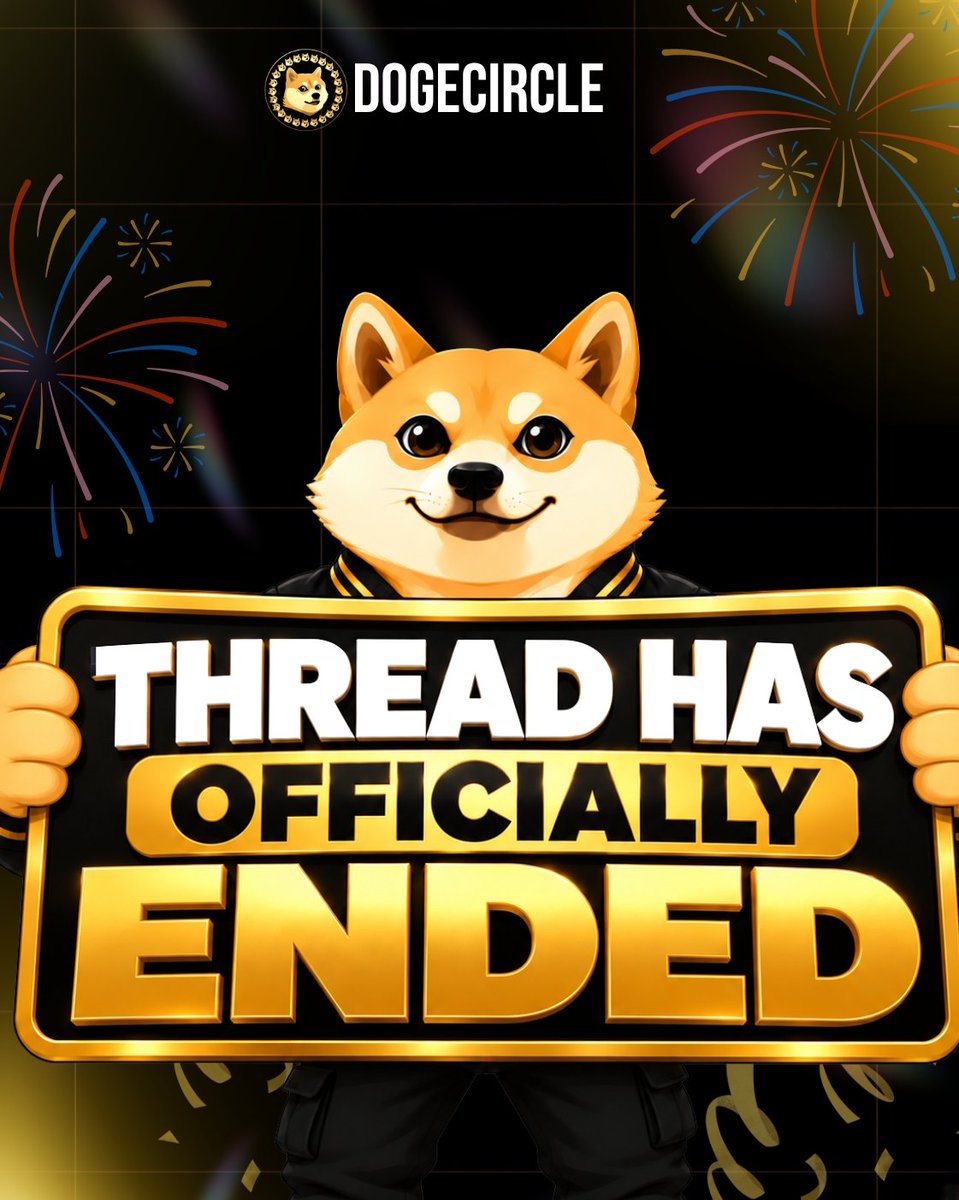 dogecycyleb's tweet photo. 🚨 THE THREAD HAS OFFICIALLY ENDED! 🐕🔥

A massive thank you to everyone who participated and shared their creativity with the DogeCircle community. 🖤💛

Our team will now carefully review every qualifying thread, including the content submitted on X.

From all the entries, 5 winners will be selected. 🏆
The winners will be contacted directly and officially announced on our X page, with their X handles tagged so everyone can celebrate them.

While the review is ongoing, keep the Circle moving. 

Keep talking about $DogeCircle, keep sharing the vision, and keep the energy alive. 🐕⭕🔥

The winners will be announced within the next 2 days.

Keep your notifications on. 👀

The Top 5 are coming! 🏆🐕⭕🔥