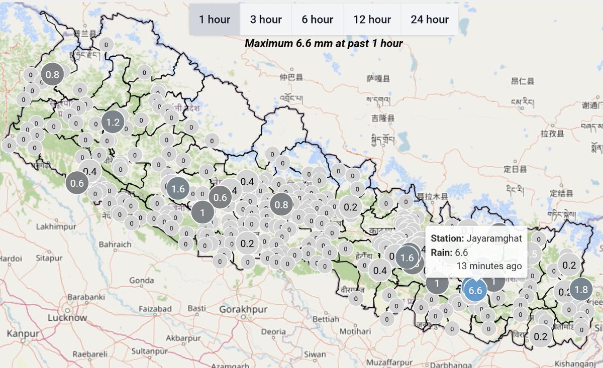 NMD_Weather's tweet photo. ७ असोज २०८३ (साँझ ५ बजे)
गएको एक घण्टामा सबैभन्दा बढी पानी खोटाङको जयराम घाटमा ६.६ मिलिमिटर परेको छ। अन्य ठाउँको विवरण तलको फोटो हेर्नुहोस्। https://t.co/ZrCx0k8e8z