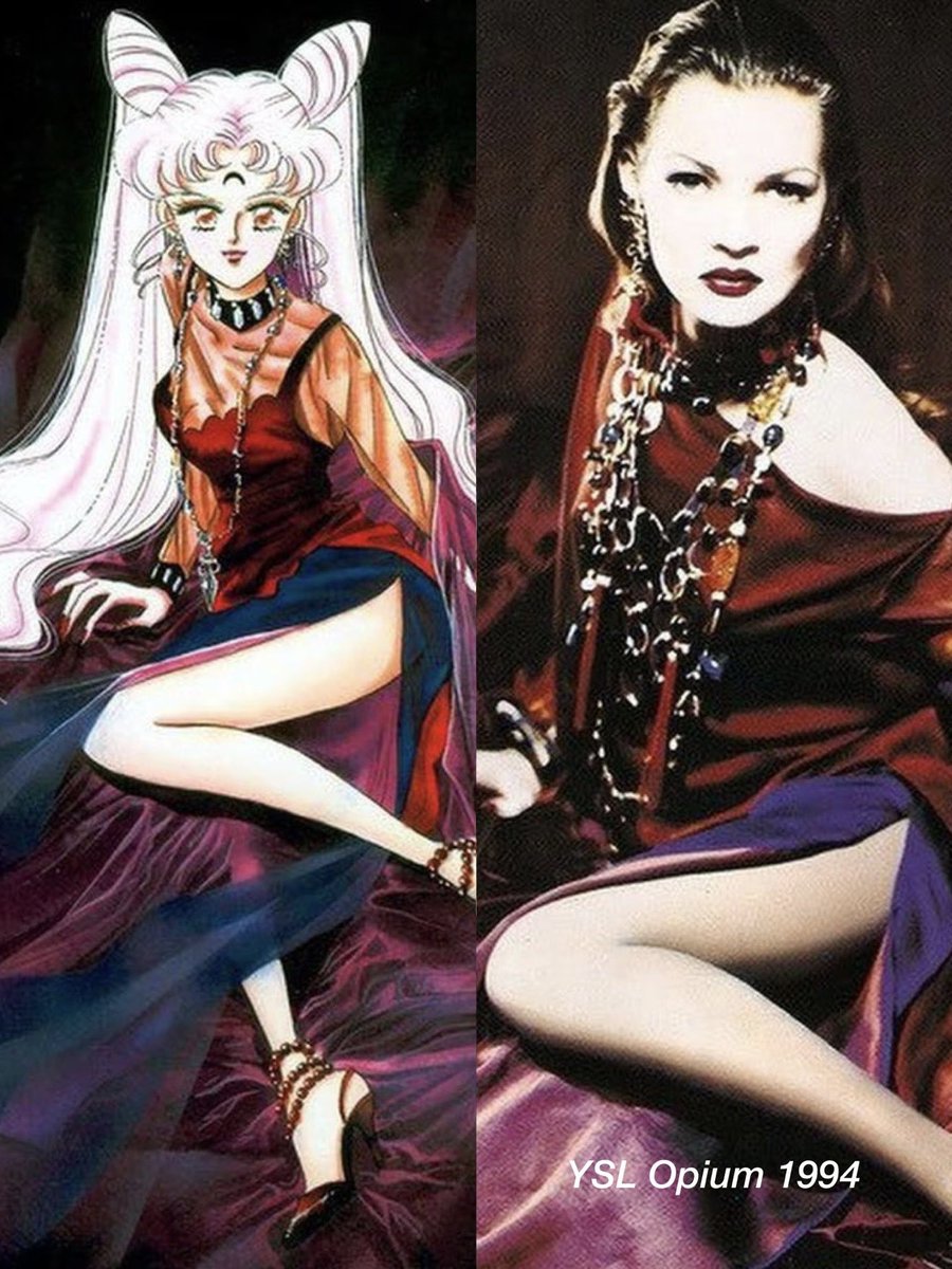 ifuliedownhere's tweet photo. Love how the Sailor Moon manga turned 90s Couture into character outfits https://t.co/NIJZ6qRxym