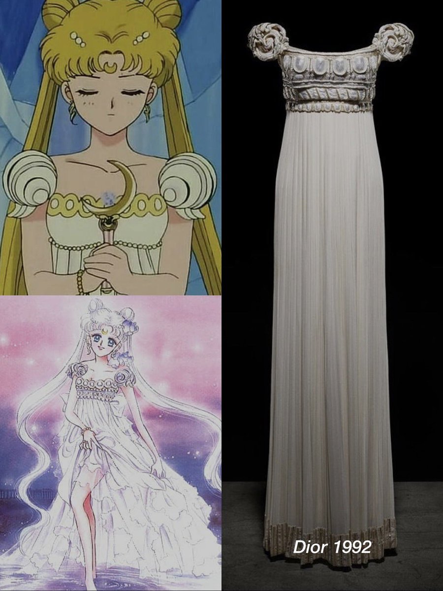 ifuliedownhere's tweet photo. Love how the Sailor Moon manga turned 90s Couture into character outfits https://t.co/NIJZ6qRxym