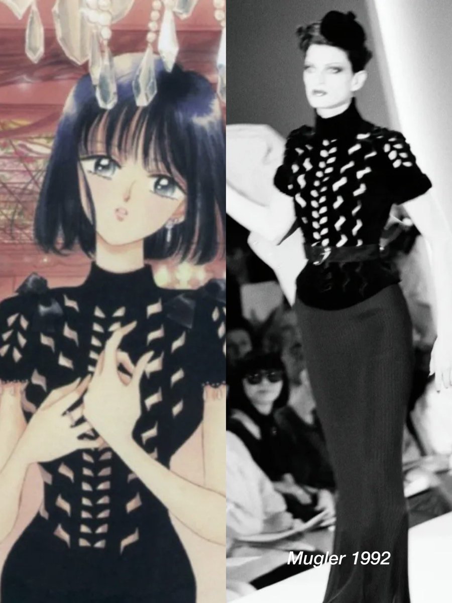 ifuliedownhere's tweet photo. Love how the Sailor Moon manga turned 90s Couture into character outfits https://t.co/NIJZ6qRxym