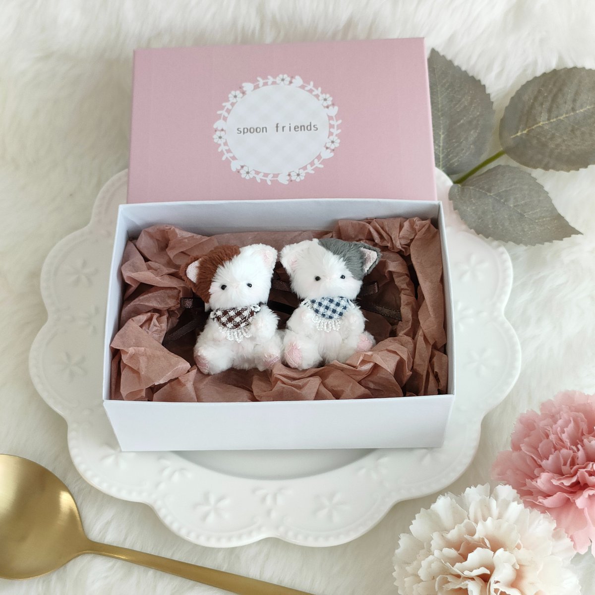 spoon_friends's tweet photo. こねこの双子ちゃんセット、
2組ともお迎えいただけました！
ありがとうございました🌷

CHOOSEBASE SHIBUYAｵﾝﾗｲﾝｽﾄｱでのお取り扱いはこれで最後となります🌟

明日20:00～minneにて、はちわれ4匹の抽選募集も始まりますので、ねこちゃん好きな方はぜひチェックしてみてくださいね🍀 https://t.co/xcX3scTdFw