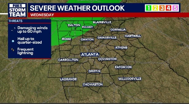 JoanneFOX5's tweet photo. The first full day of fall ushers in changes!

A wedge of cooler air builds in from the northeast today - leaving stubborn clouds for most and some nuisance showers for a few. 

However, west/northwest GA may run warmer and contend with gusty, slow-moving afternoon storms. https://t.co/G8n5dv8j88