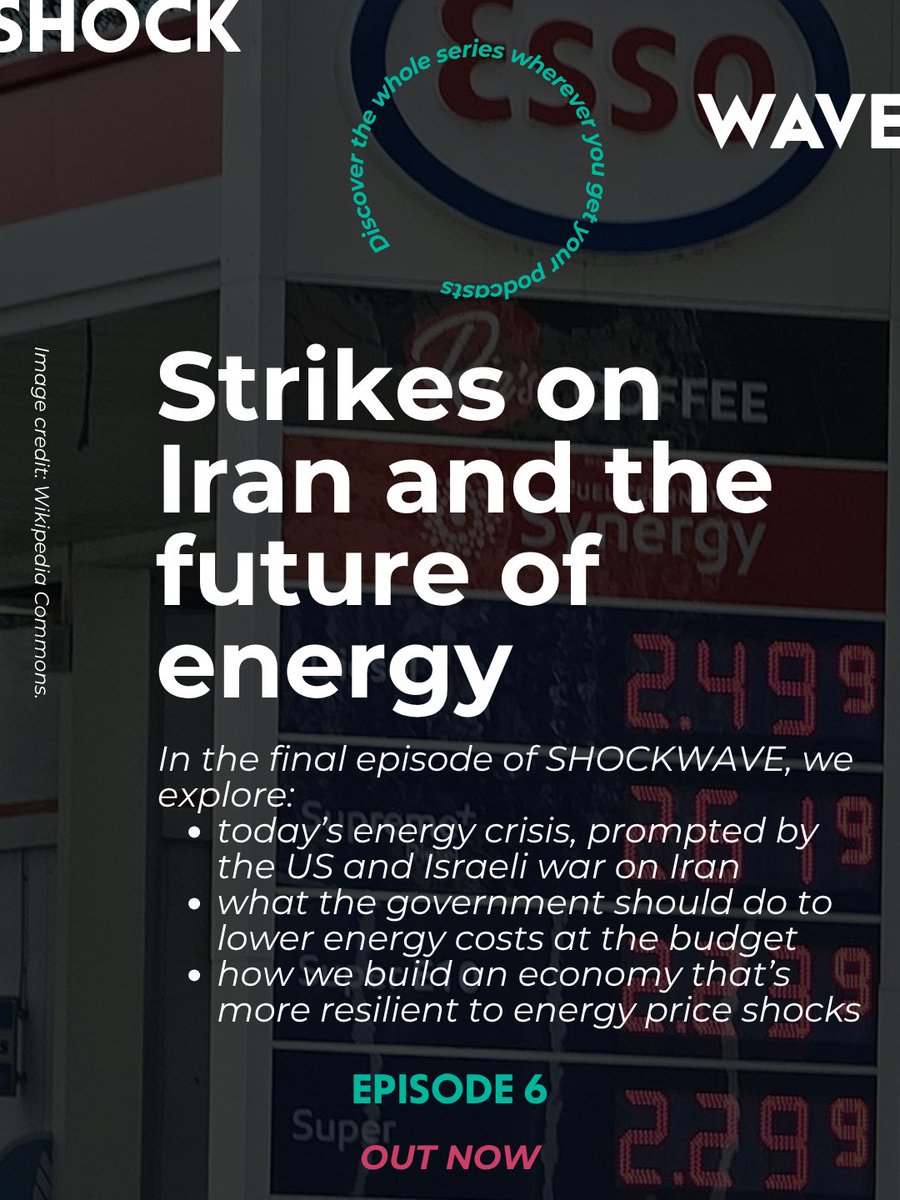 NEF's tweet photo. How have US attacks on Iran impacted the global economy? What should Andy Burnham do about spiraling energy costs at the budget? And how do we escape the cycle of price shocks for good?

Find out on the final episode of Shockwave - a mini series from the New Economics Podcast. https://t.co/00x2eLIw3z