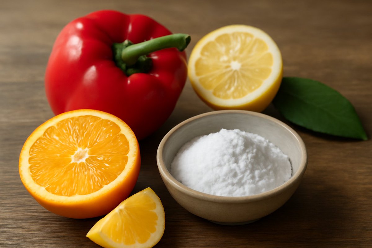 app_dietia's tweet photo. ¿Sabías que la vitamina C fue descubierta de forma curiosa? En los años 30, el médico Albert Szent-Györgyi aisló una sustancia de pimientos y cítricos mientras investigaba el escorbuto en marineros. Esperamos tus comentarios https://t.co/XYHixfFWDh