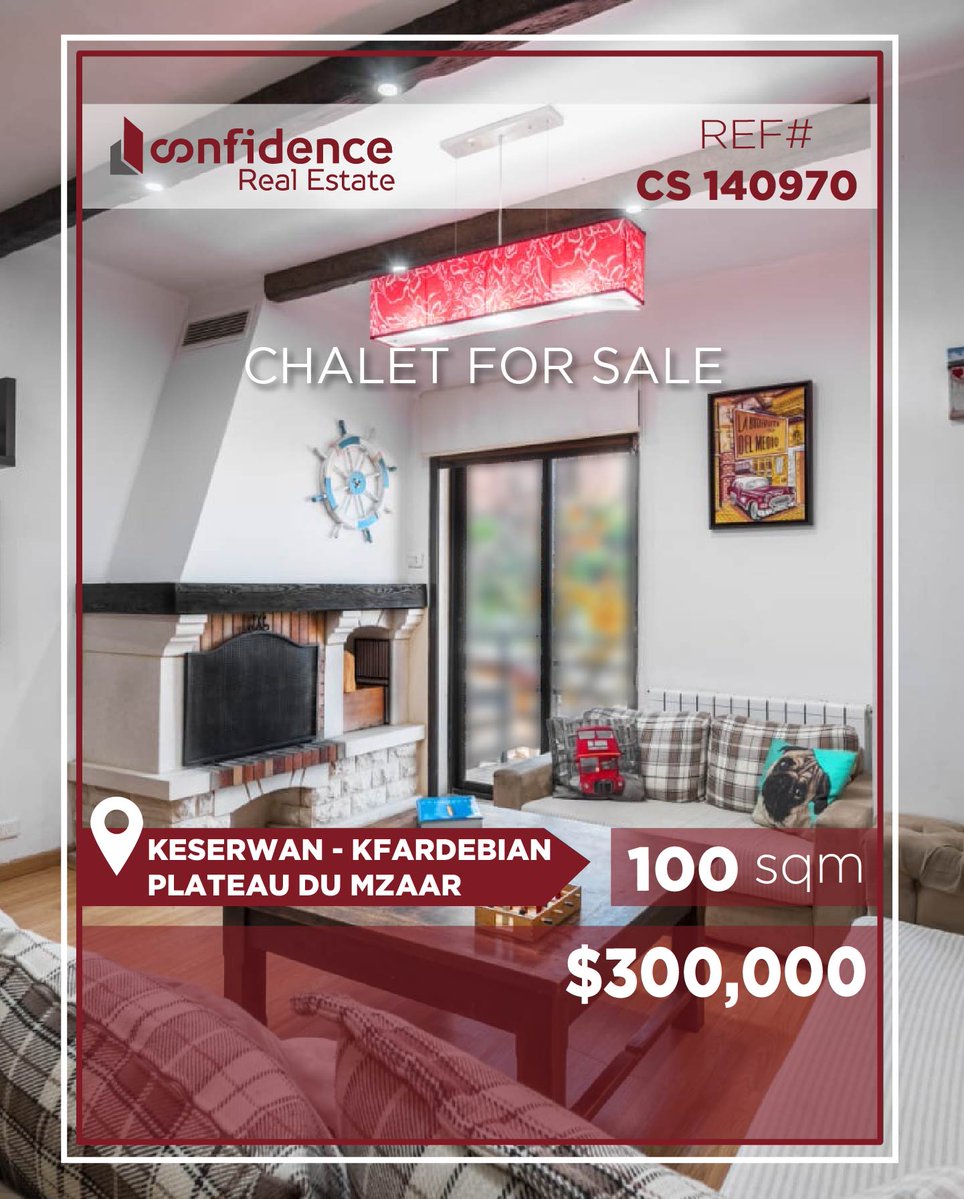 confidence_cre's tweet photo. Price: 300.000$ + 2.5% commission
Chalet for sale in Plateau du Mzaar
FOR FURTHER INFO DO NOT HESITATE TO CONTACT US ON 71 000 850
REF#CS140970
#Kfardebian #Mzaar #PlateauDuMzaar #MzaarRealEstate #KfardebianRealEstate #KfardebianProperty #LebanonRealEstate
#CONFICS
S https://t.co/GKYmtSoKGf