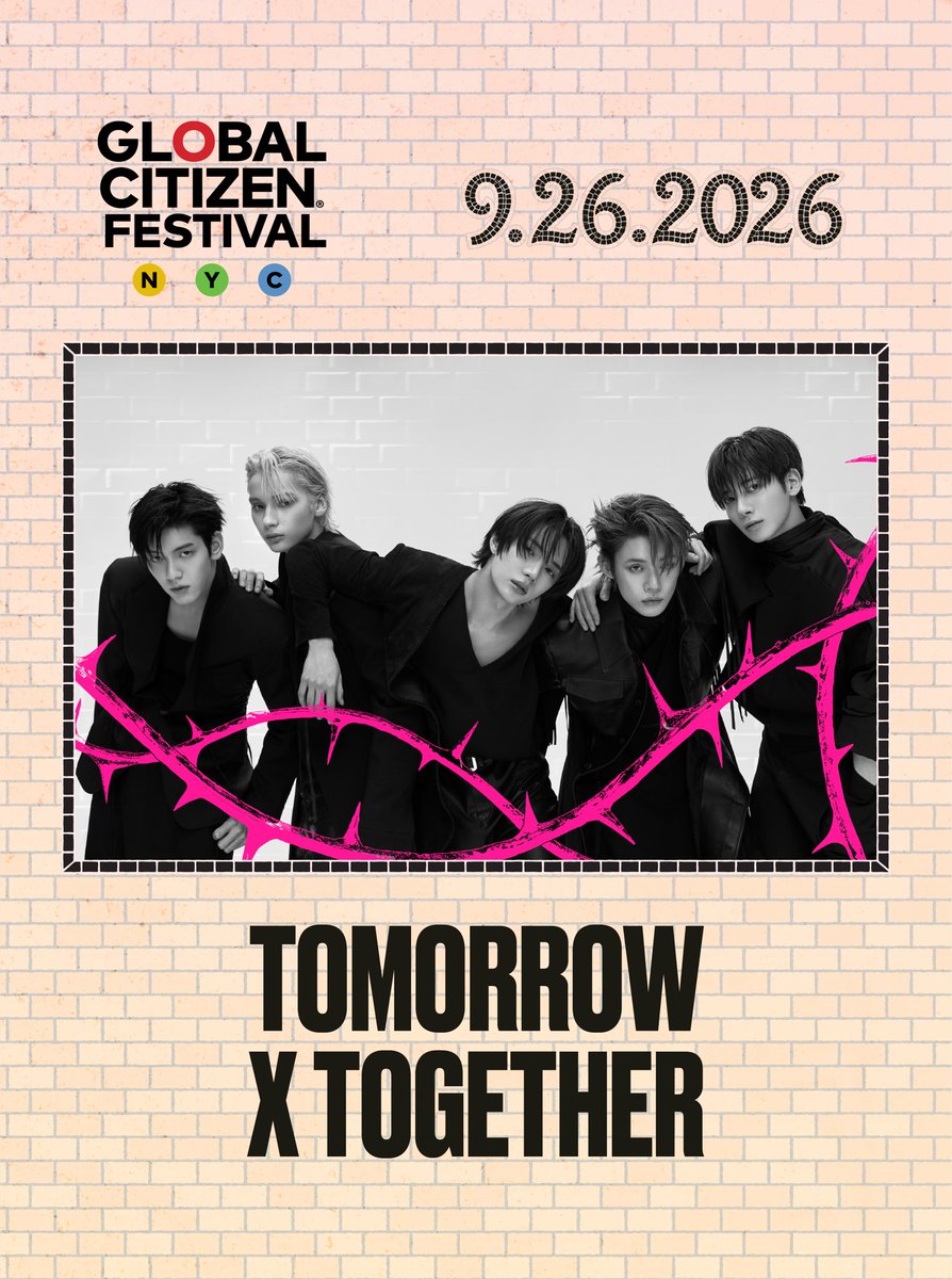 WORLDMUSICAWARD's tweet photo. TOMORROW X TOGETHER will open this year’s Global Citizen Festival in Central Park NYC on Saturday, Sept. 26 at 4 PM! 💪🕺🏻🕺🕺🏻🕺🏻🕺🏻🌍✊🎤🏟️🗽🇺🇸2⃣6⃣🕓👑👑👑👑👑❤️‍🔥

#GlobalCitizen
#TOMORROW_X_TOGETHER #TXT
@TXT_members https://t.co/BhOPLZbmFc