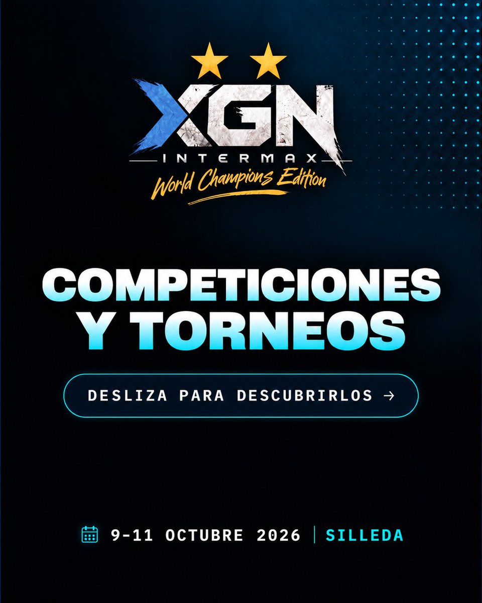 XGNIntermax's tweet photo. 🔥 ¡Prepárate para competir!

#PC, #consola y modalidades For Fun: descubre todos los juegos que te esperan en #XGNIntermax26

🎮 ¿En cuál vas a participar?

📅 9–11 de octubre · Silleda
🔗 https://t.co/FxmUWzt9Ak

#gamerlife #videojuegos #galicia #gaming https://t.co/BXnvAPJx7v