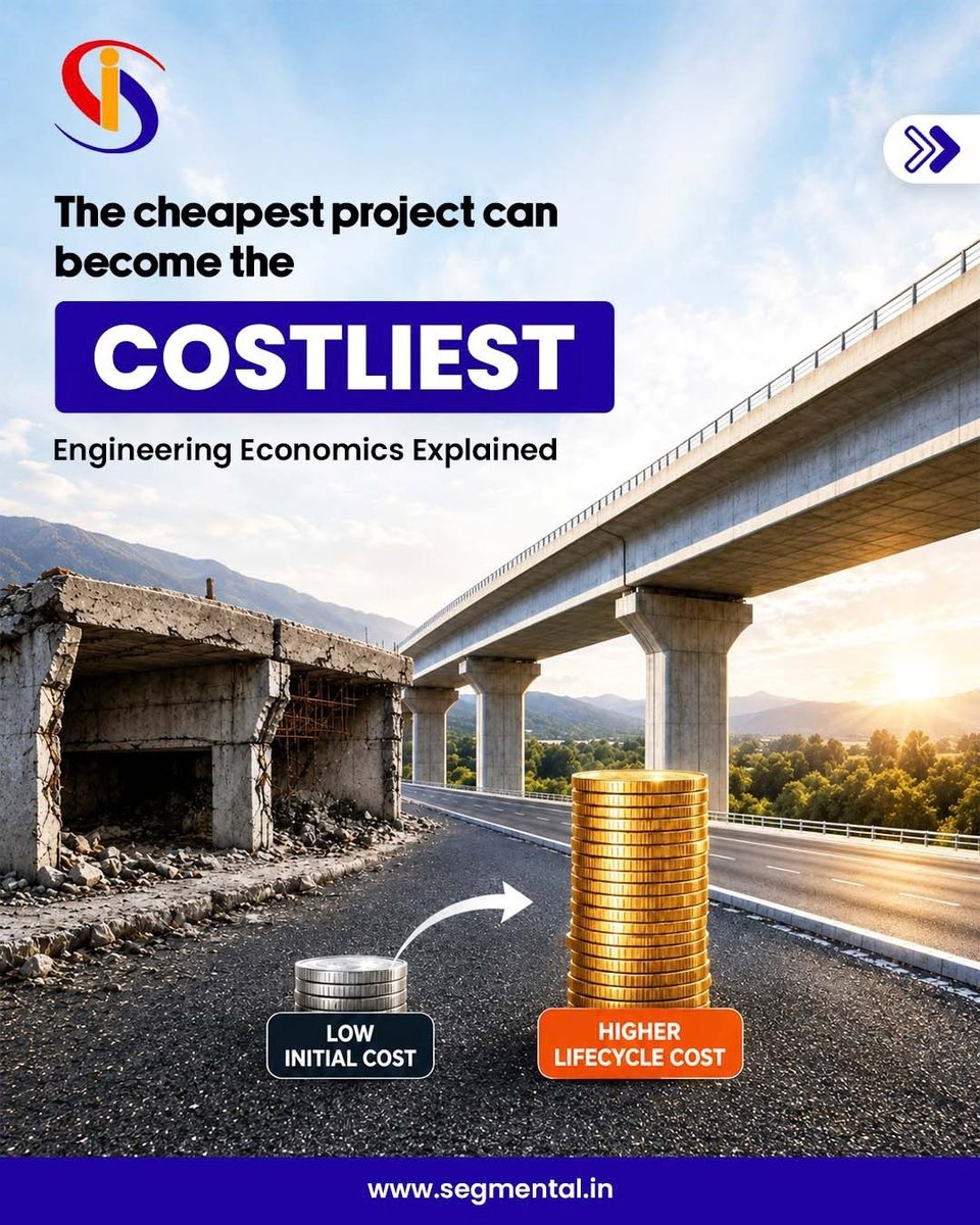sidlggn's tweet photo. A truly informed infrastructure decision considers how an asset will perform throughout its lifecycle, what it will require to remain operational, and how long it can deliver its intended value.

#Segmental #EngineeringEconomics #Infrastructure #LifecycleCost https://t.co/Ll1pRap2mE