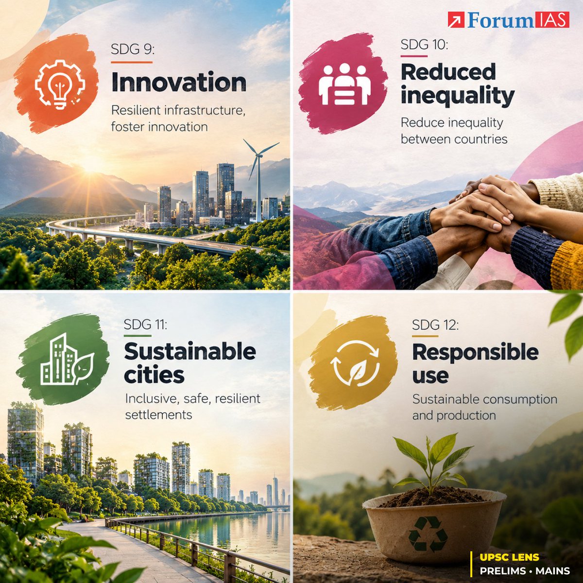 ForumIAS's tweet photo. The Sustainable Development Goals (SDGs) a universal call to action to end poverty, protect the planet, and ensure peace and prosperity for all by 2030. Grounded in interdisciplinary research and global policy frameworks. https://t.co/sdLUSQFoA5