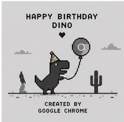 ChromeDinoRH's tweet photo. @theunipcs Celebrate Chrome DINO birthday with us! (launched on PONS) https://t.co/ZajGVG7dEb