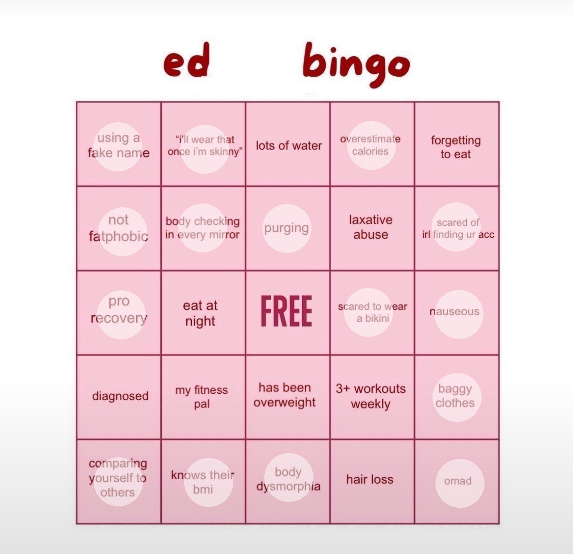 dol1rexic's tweet photo. i didn't get a bingo :( https://t.co/ytACQr5d1X