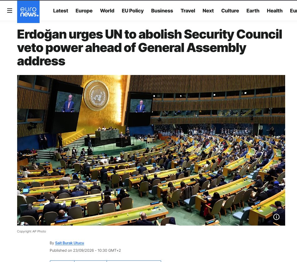 ElifKayais's tweet photo. Erdoğan #UNGA’da: "Dünya beşten büyüktür!" 🇹🇷🇺🇳 BM’nin köhne veto sistemini kaldırma çağrısı yapan Ankara, tüm uluslar için küresel adaleti ve daha adil bir düzeni savunuyor. Gerçek liderlik budur!  #DünyaBeştenBüyüktür #TürkDiplomasisi https://t.co/AXdmPjnJJC