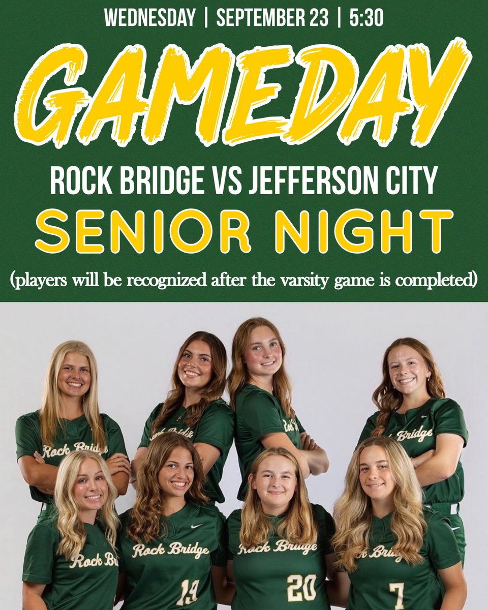 softball_rb's tweet photo. GAMEDAY and Senior Night! Can’t wait to honor and celebrate the 4 years of hard work these seniors have given to the program! #RepRockBridge https://t.co/wd5dGB7XYy