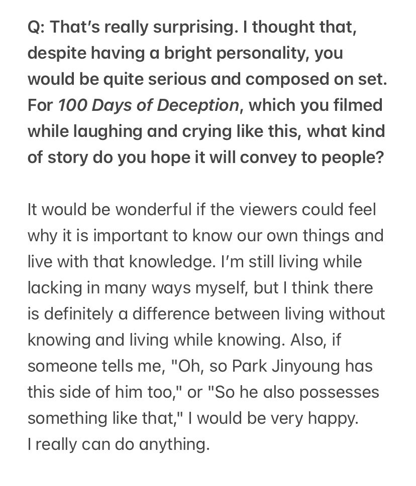 Peachedits922's tweet photo. About 100dod:
“It’d be wonderful if the viewers could feel why it is important to know our own things&amp;live with that knowledge.I’m still living while lacking in many ways myself,but I think there is definitely a difference between living without knowing and living while knowing” https://t.co/T5gxSoVV2S