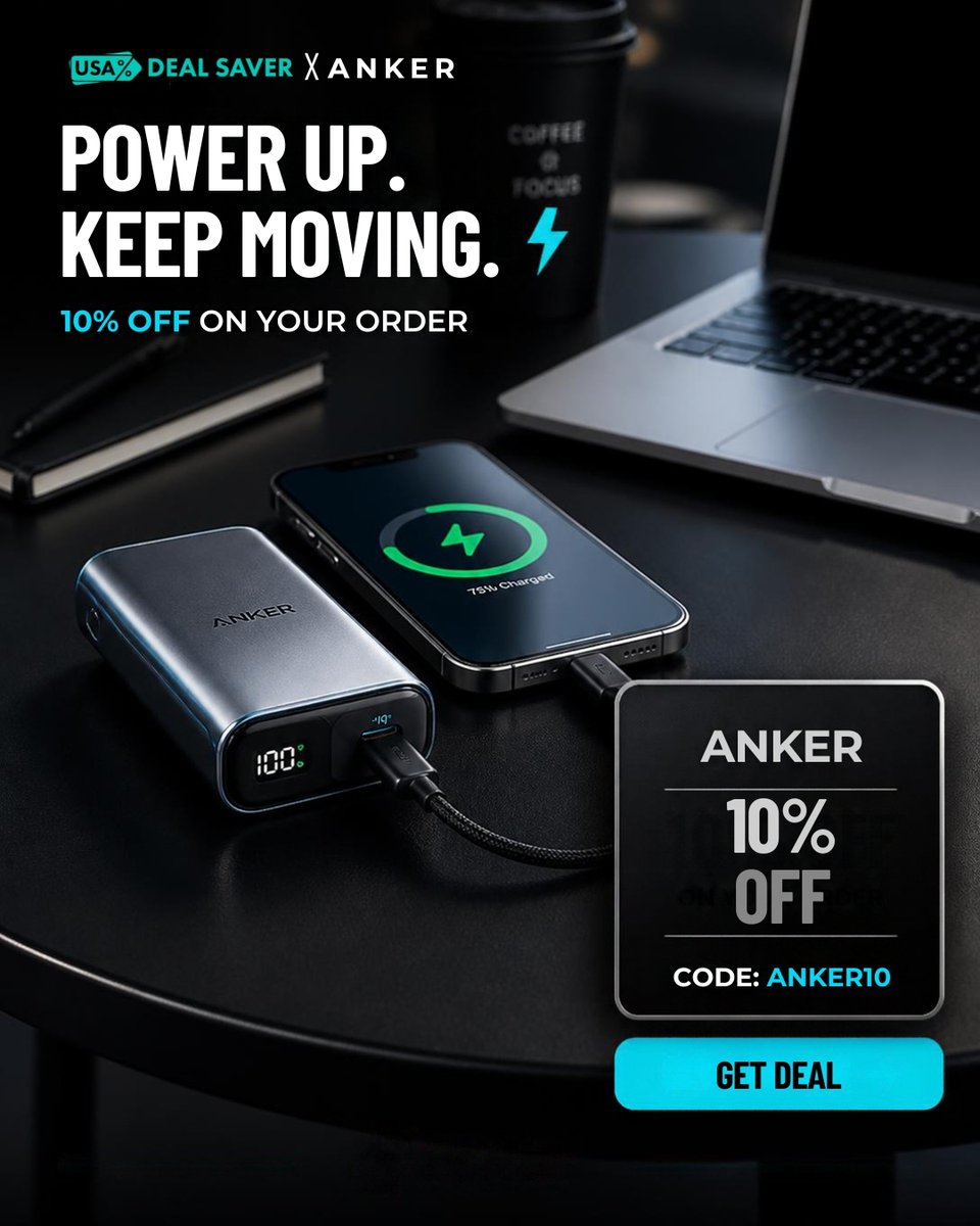 usadealsaver's tweet photo. Ready to save on your next tech pick? ⚡️ Get 10% Off Anker with our code, plus discover more deals and promo codes waiting on USA Deal Saver. 🛒

For more, visit:
https://t.co/xkamsvdPOy

#Anker #AnkerDiscount #TechStyle #TechDeals #ShopAndSave #USADealSaver https://t.co/ekyYrVoiOc