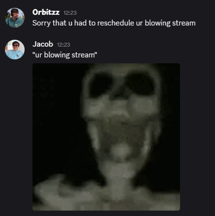 JacobStreams_'s tweet photo. @jacobstreamsupd maybe "the blowathon" isn't the best name 😭 https://t.co/xfm0ZFGZVE