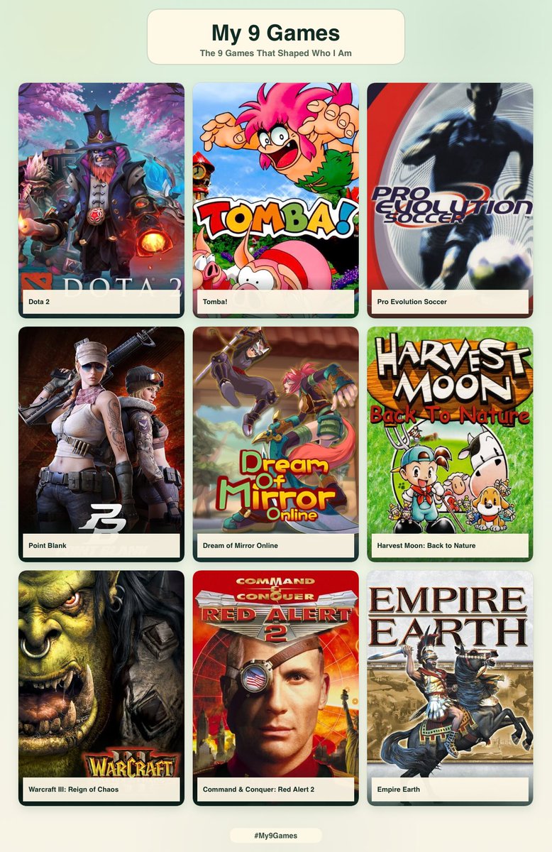 pinkswitchaxe's tweet photo. 9 games that shaped who i am https://t.co/sbTKs5GfLL