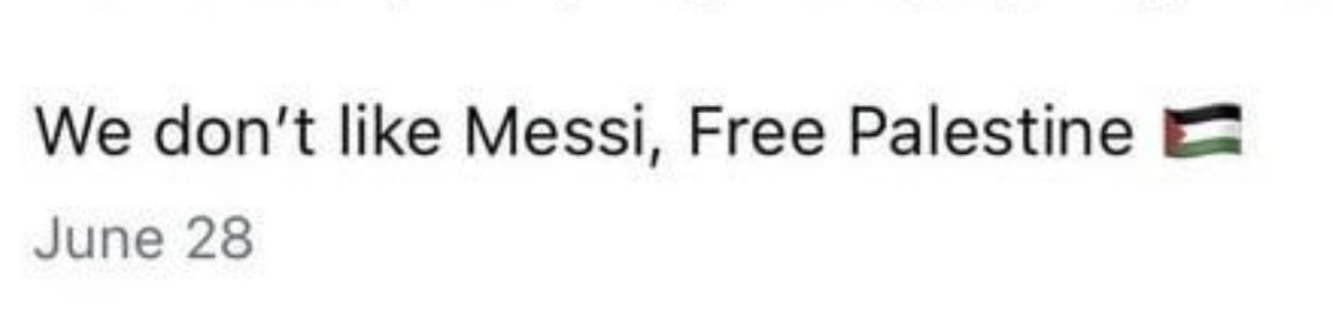 lr10x_'s tweet photo. who’s we? 
im palestinian &amp; i love messi and always gonna say free palestine, but I’m against anyone using my country for their own agendas, they’re gross af—more into clout, likes &amp; proving a point than palestine https://t.co/EEw2XDQWW6