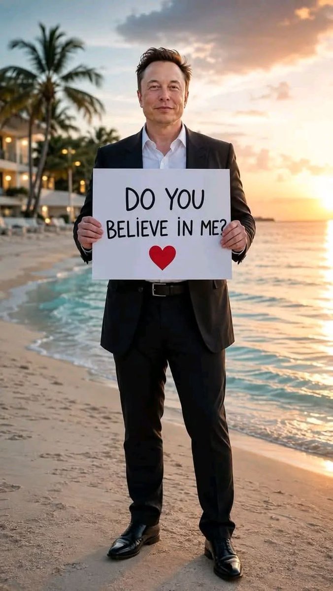 Elon_Nation347's tweet photo. The beach, a sunset, and a fundamental question for the future. The journey isn't always easy, but vision is everything.
Do you believe in the mission? 🚀❤️ https://t.co/5jFvsandpn