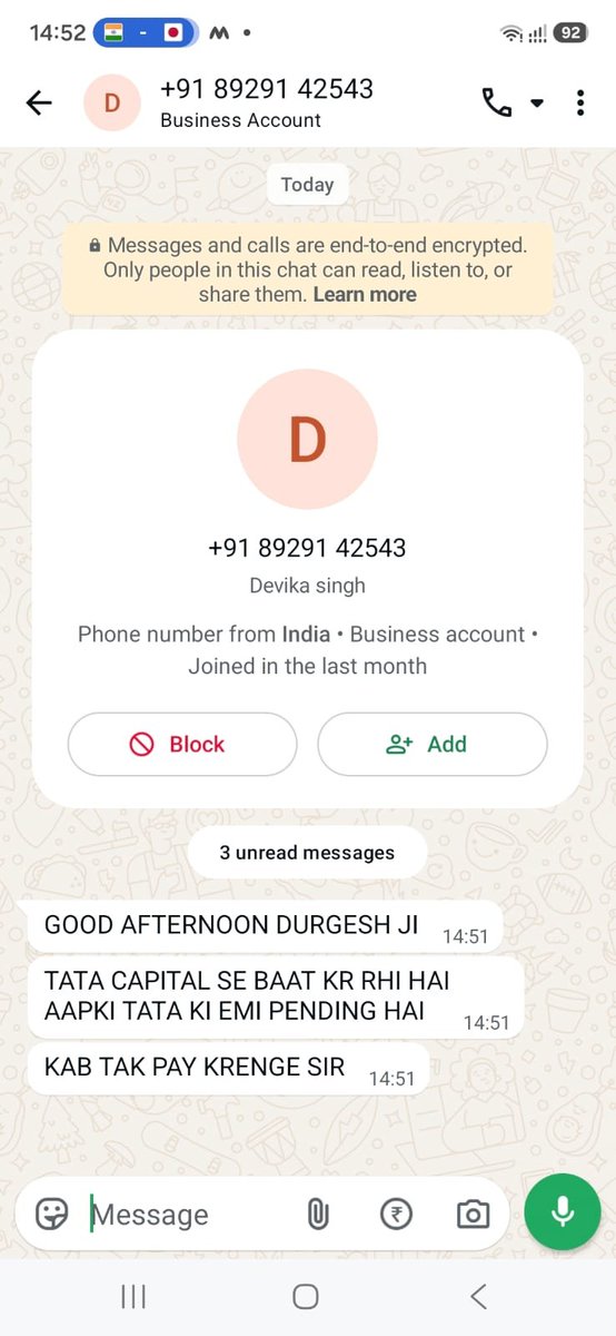 roncool123d's tweet photo. @tatacapital @RBI your agents are continue harrasing me, my family. They are calling people from my contact list, which is a serious invasion of my privacy and is causing me mental stress. I request you to immediately stop these recovery practices.
agent: 9310743667 &amp; 8929142543 https://t.co/GWQUyWKbMZ
