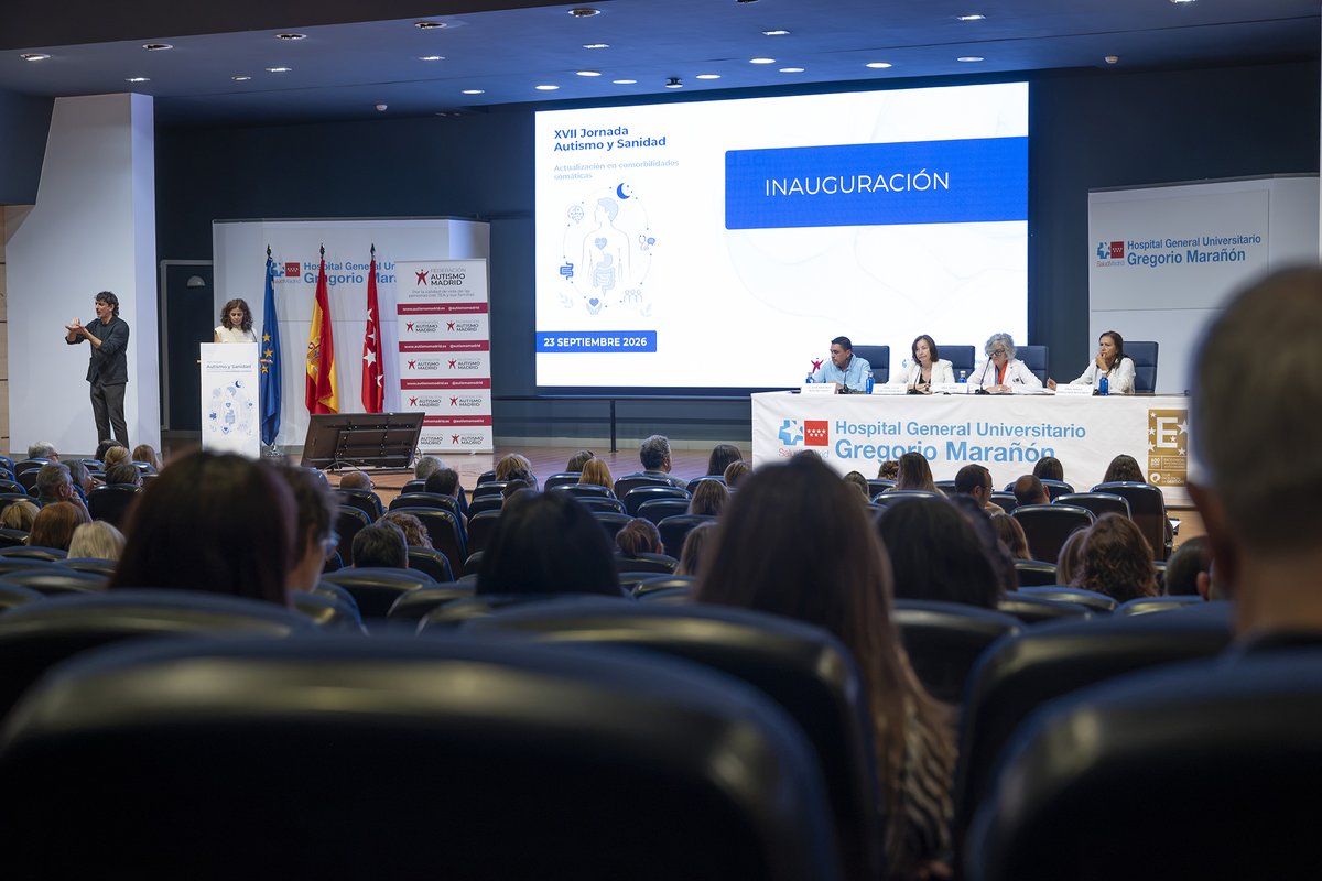 HGregorioM's tweet photo. 🏥 El Marañón acoge la XVII Jornada Autismo y Sanidad, organizada por @AutismoMadrid, que este año se centra en la actualización en comorbilidades somáticas.

🤝 Una cita que busca sensibilizar, aumentar el conocimiento y poner el foco en las necesidades de personas con autismo. https://t.co/ry0Hw2nykz