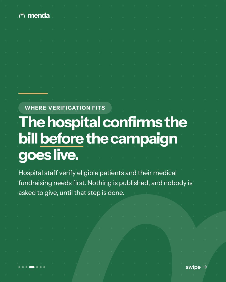 getmenda's tweet photo. Introducing Menda, a Nigerian medical crowdfunding platform helping people raise funds for verified hospital bills.

Menda connects people who need medical financial support with donors, while donations go directly to the hospital.

#Menda #GetMenda #MedicalCrowdfunding https://t.co/6KTpcRPBZ0