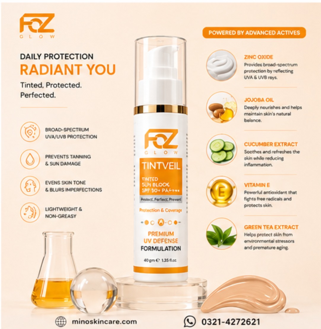 AzaleeOsthloi's tweet photo. Your daily defense, with a touch of coverage. Meet FOZ TintVeil™ SPF 50+ PA++++, a premium tinted sunscreen for everyday UV protection that keeps your look polished and effortless. Protect. Perfect. Prevent. Your sunscreen routine just got more https://t.co/OE4SJW7Rrg