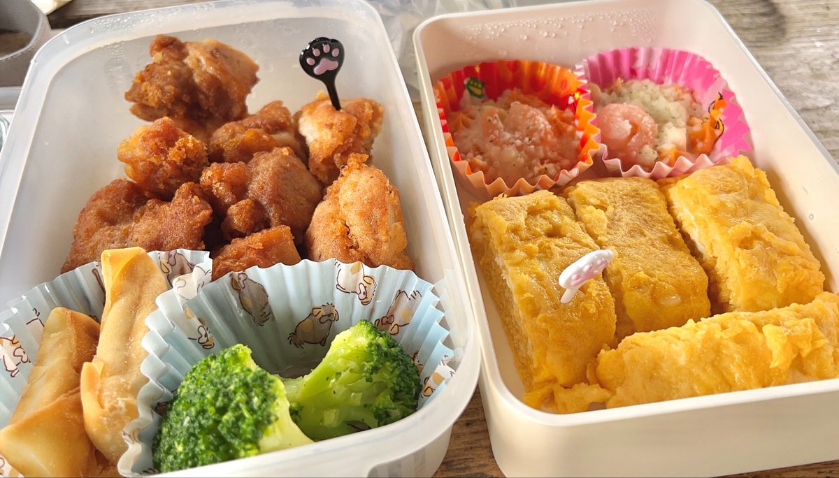 KisaragiShiroru's tweet photo. Vlogプレミア公開ありがとうございました！！！！！！
うづきが朝手作りしてくれたお弁当🩵🩷めっっちゃ美味しかった🫶
#うづしろごはん https://t.co/pg15g89ajR