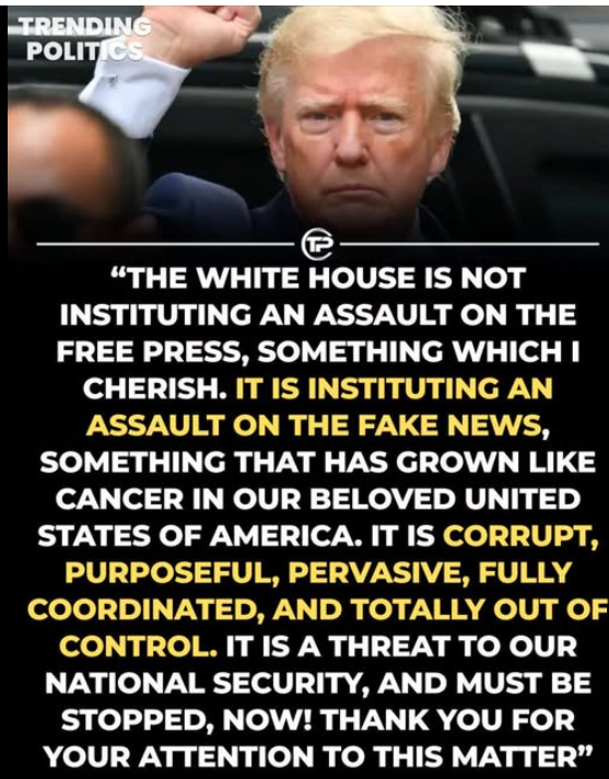 tim74958's tweet photo. Here is the reality of what is happening with Trump's directives regarding Mainstream Media's coverage of his Presidential progress. https://t.co/4cVu7xcKdt