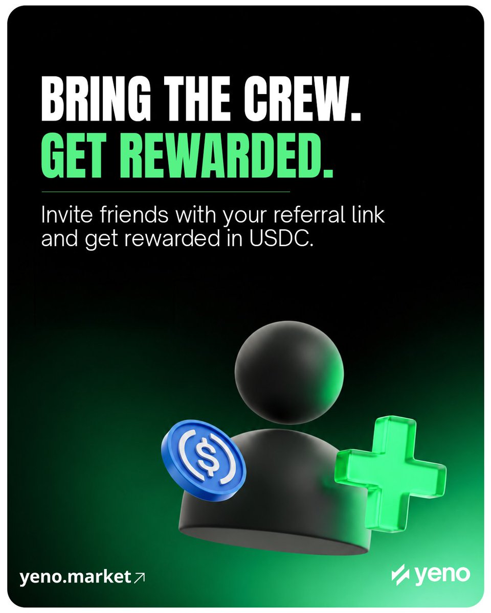 YeNoMarkets's tweet photo. 🎁Refer &amp; Earn 2.0 continues 

✓Starter - $2 when the referred users reaches $100 volume

✓Pro - $15 when the referred users reaches $1000 volume 

Every new joiner receives a welcome bonus of $1 when join using a referral code - https://t.co/3sQzTFaBqX . https://t.co/NVBB2B3Av2