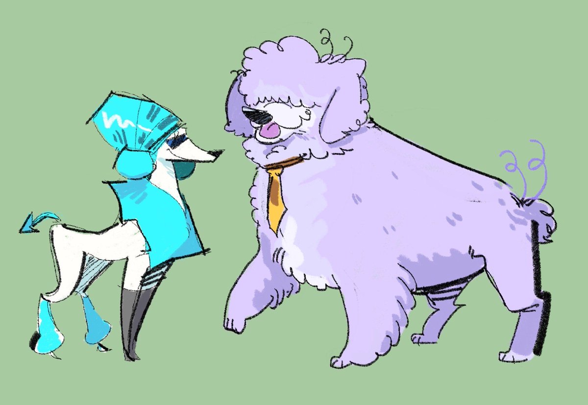 glowymoonstone's tweet photo. Queen is just a classy standard poodle and then there's tenna https://t.co/x8YklcYsPb