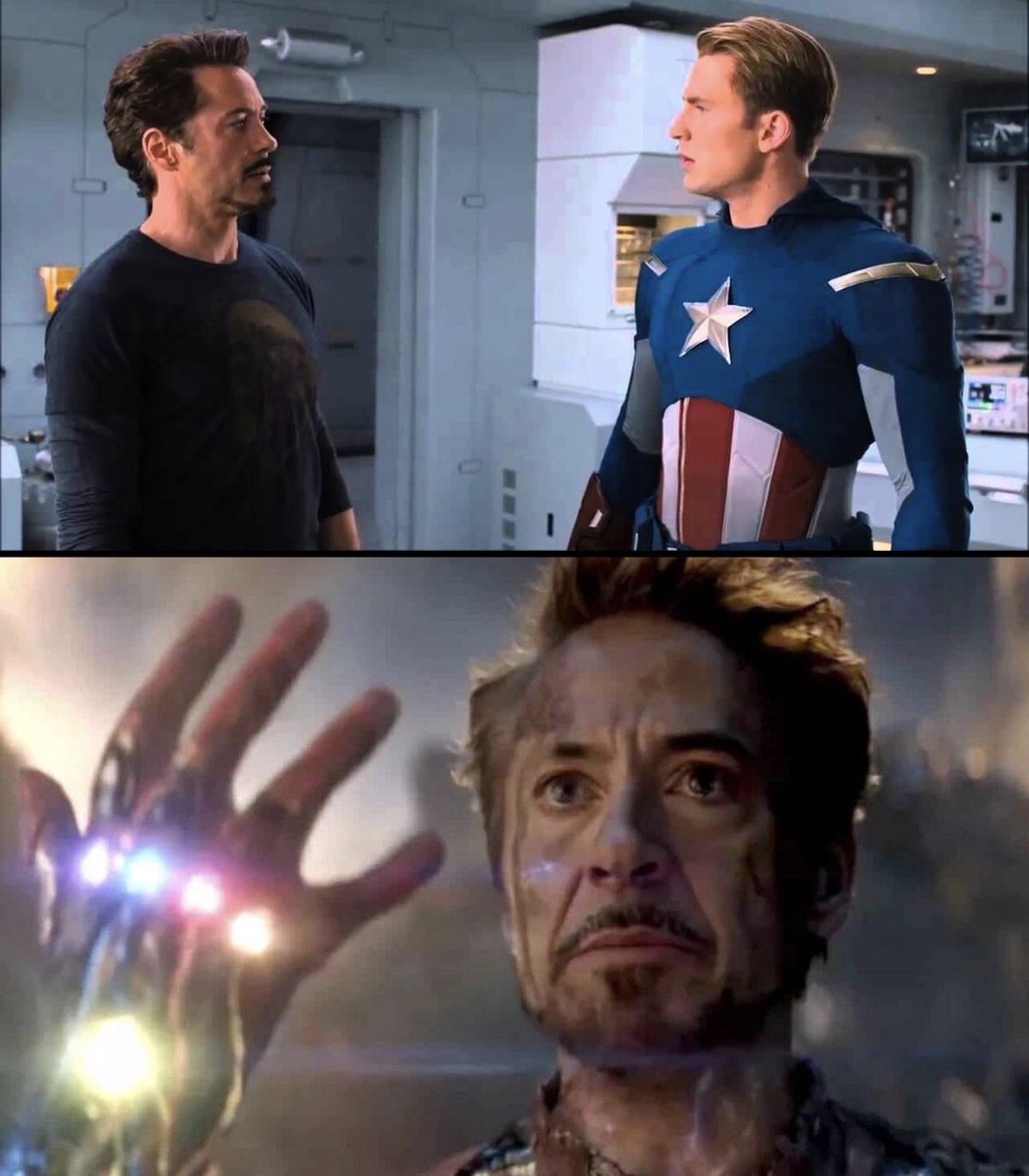 DailyMarvel97's tweet photo. Steve telling Tony he’s not the guy to make the sacrifice play hits different after Endgame.

In The Avengers, Steve looks him in the eye and says it straight.

“You’re not the guy to make the sacrifice play. To lay down on a wire and let the other guy crawl over you.”

Tony’s answer is “I think I would just cut the wire.”

Always a way out.

Then in Endgame there isn’t one.

He puts the stones on his own hand and stays on the wire so everyone else can crawl home.

Steve was standing right there when it happened.

Be honest. Do you think that line went through his head?