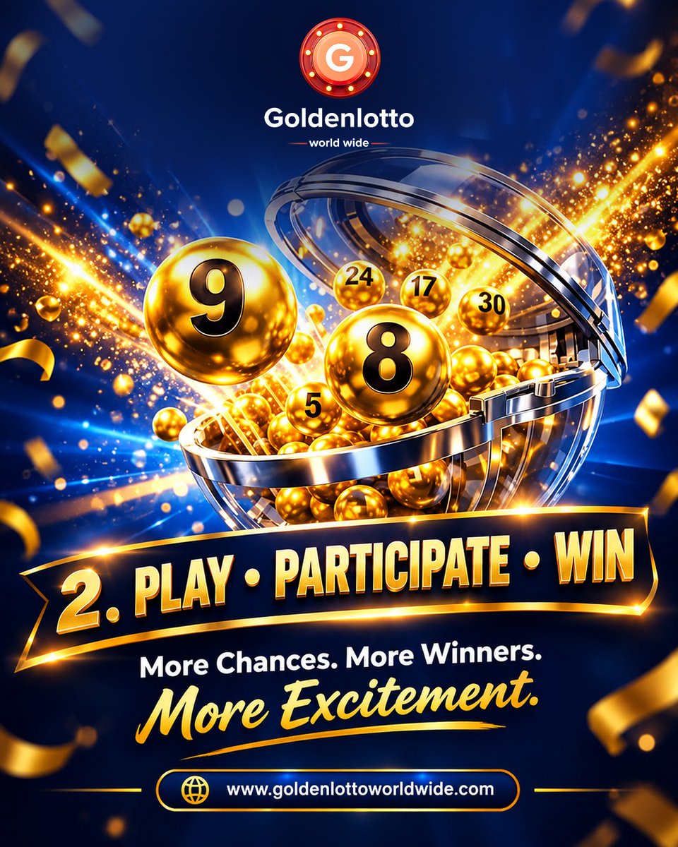 Golden_lotto_'s tweet photo. 🎯 PLAY. PARTICIPATE. WIN. ✨
More chances. More excitement. More possibilities! 🌟
Join the Golden Lotto Worldwide community and experience the thrill of every draw.
👉https://t.co/T9tnU0SZ6C
#GoldenLotto #PlayParticipateWin #LotteryWorldwide #MoreExcitement #LuckyNumbers https://t.co/othrao7ezz