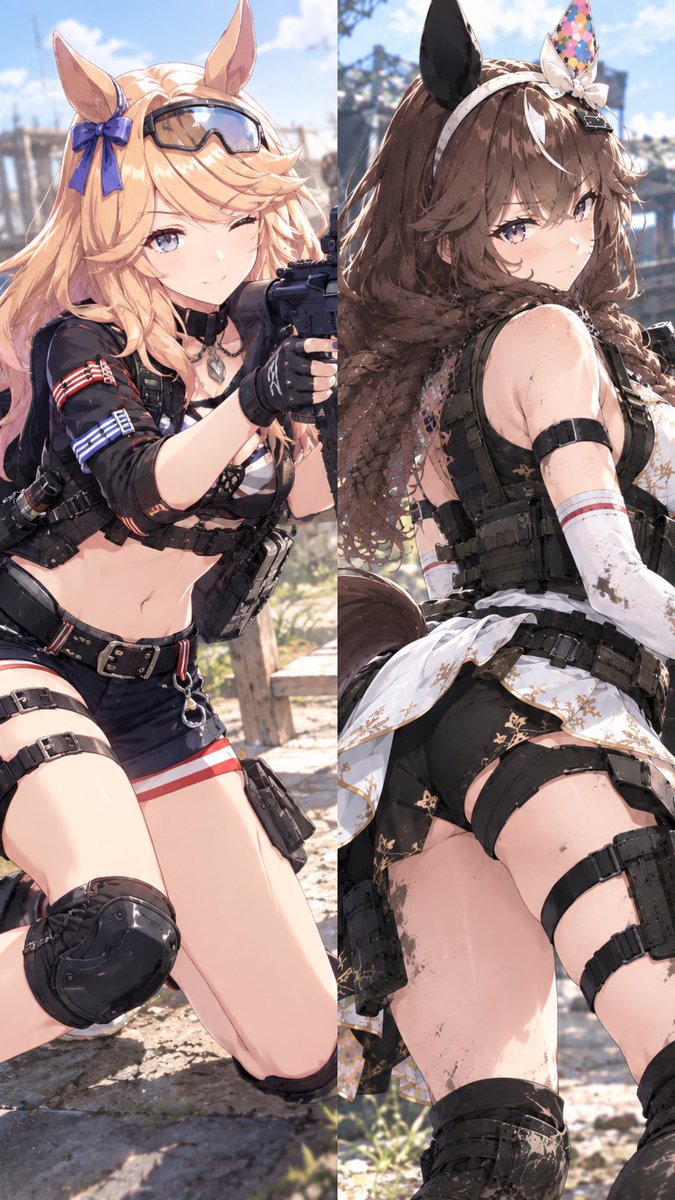 muchitaro6969's tweet photo. 強くも美しいウマ娘たち②
個々の画像は過去ポストをご覧下さい。
ゴメンなさい、肝心の画像が貼れていませんでした🙇‍♂️

#AIイラスト
#ウマ娘
#ウマ娘イラスト
#サバゲー https://t.co/7EIEmIyFZs