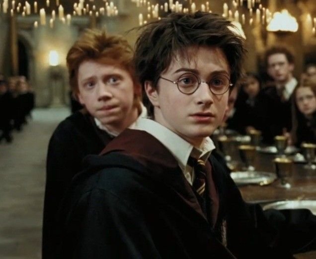 m8rlvolo's tweet photo. literally every pretty harry potter screenshot has his scruffy ahh ginger boyfriend looming at the back https://t.co/jA9UD6txZI