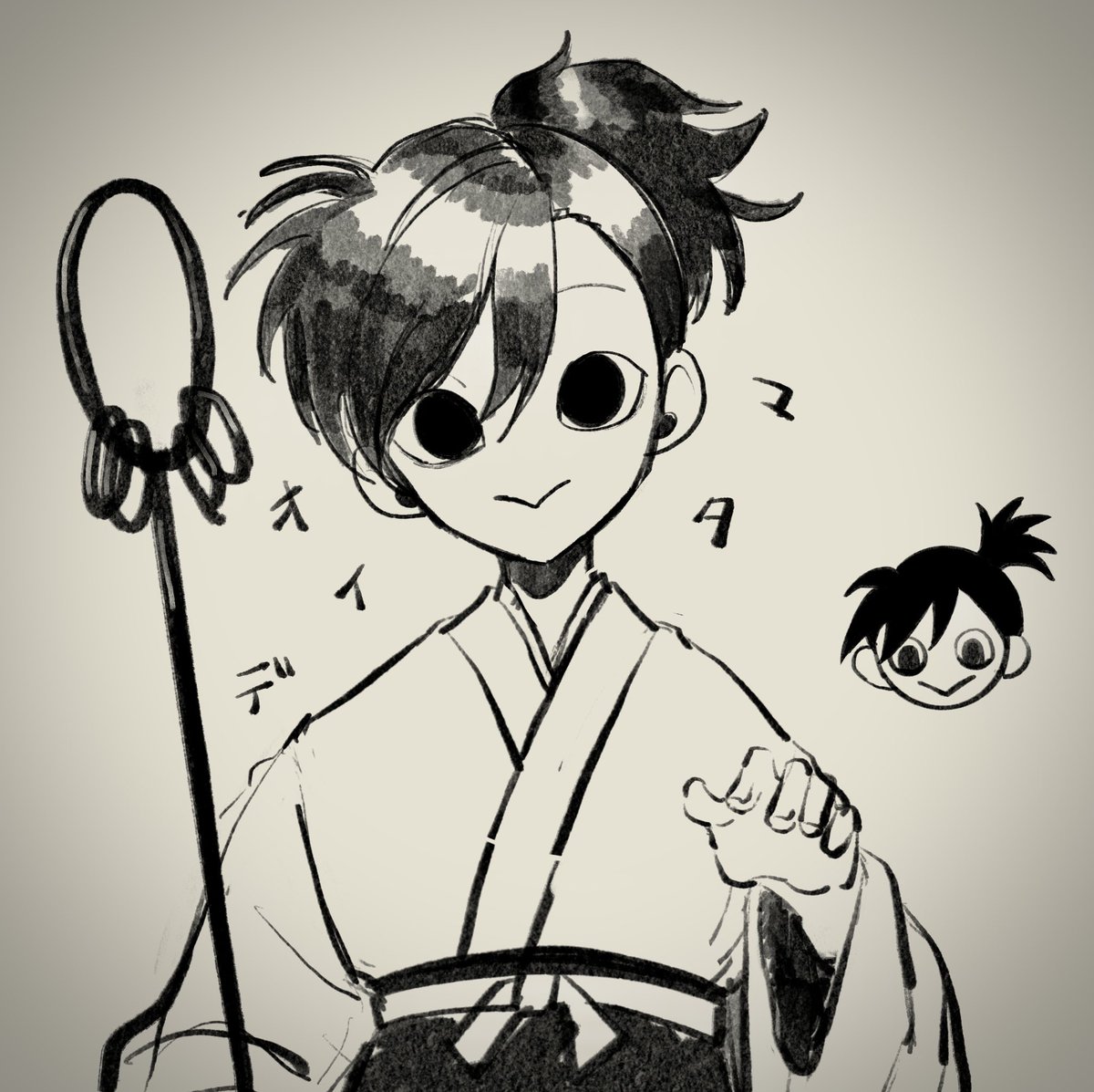 _Yu_suke_Yu_'s tweet photo. 一京さんと小坊主くんの練習…✏️
#popn_art https://t.co/cy1uvWxqqA