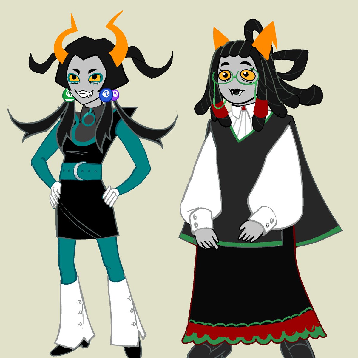 caution2thew's tweet photo. #hiveswap  grown up designs for these twoo,,,, https://t.co/aUenGusDuK