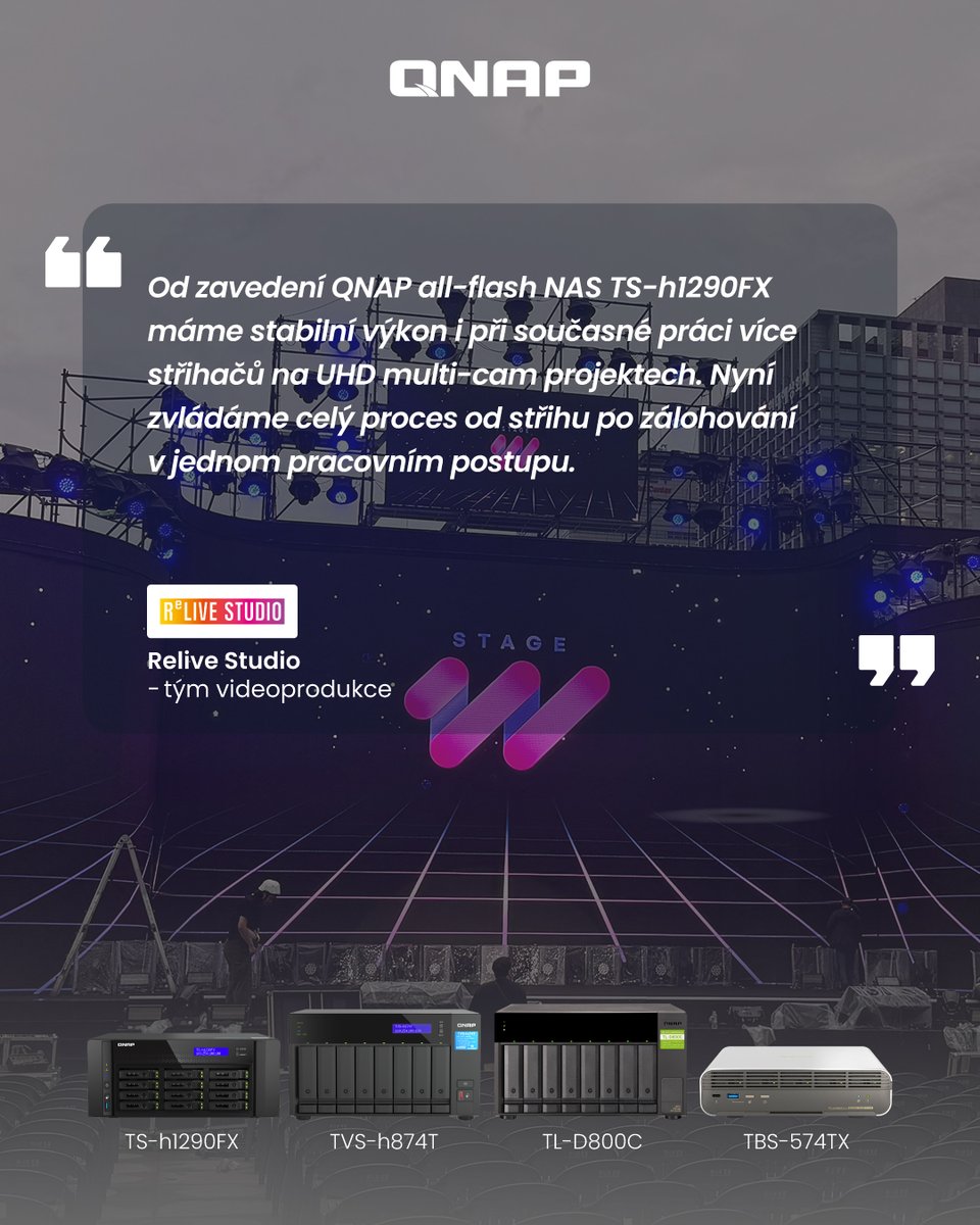 QNAP_cz's tweet photo. #PříběhZákazníka
🎬 Od natáčení až po archivaci - vše na QNAP.
Korejské studio Relive Studio využívá QNAP pro rychlý přenos dat, plynulý 4K multicam střih i bezpečné ukládání projektů.
🔗 https://t.co/gx0zalYsaI
#QNAP #VícNežJenNAS #VideoProduction #AllFlashNAS https://t.co/aJKPOr7GeG