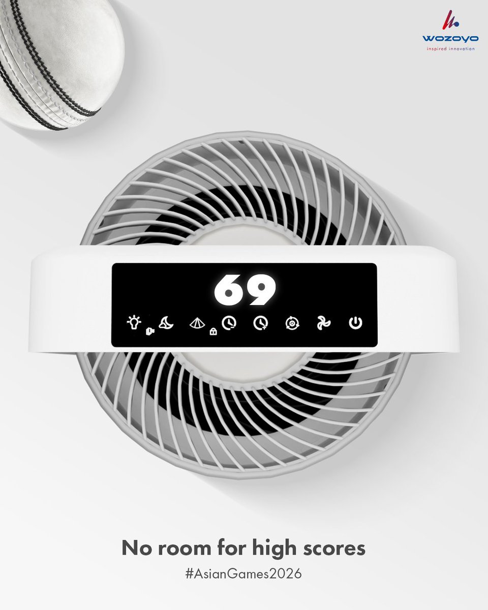 wozoyoindia's tweet photo. Indiaโs Womenโs Cricket Team didnโt let the oppositionโs score climb.
Neither do we, when it comes to AQI.๐๐ฎ๐ณ
#Wozoyo #AsianGames2026 #LiveTheWozoyoLife #TechChaosToCalm #AirPurifier https://t.co/0MpIn2vKL4