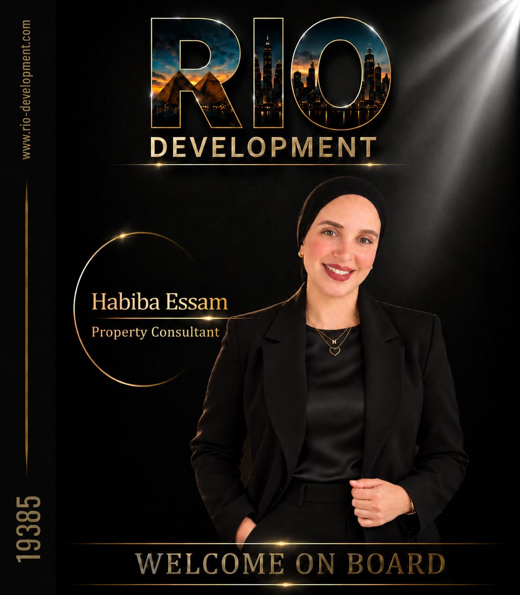 riodevlopments's tweet photo. Welcome On Board
Habiba Essam “Property Consultant“
Excited to welcome our newest team member! 
We’re thrilled to have you on board and can’t wait to see the amazing things we’ll accomplish together. Here’s to new beginnings, fresh ideas, and reaching new heights as a team! https://t.co/CYAYrTlAyP