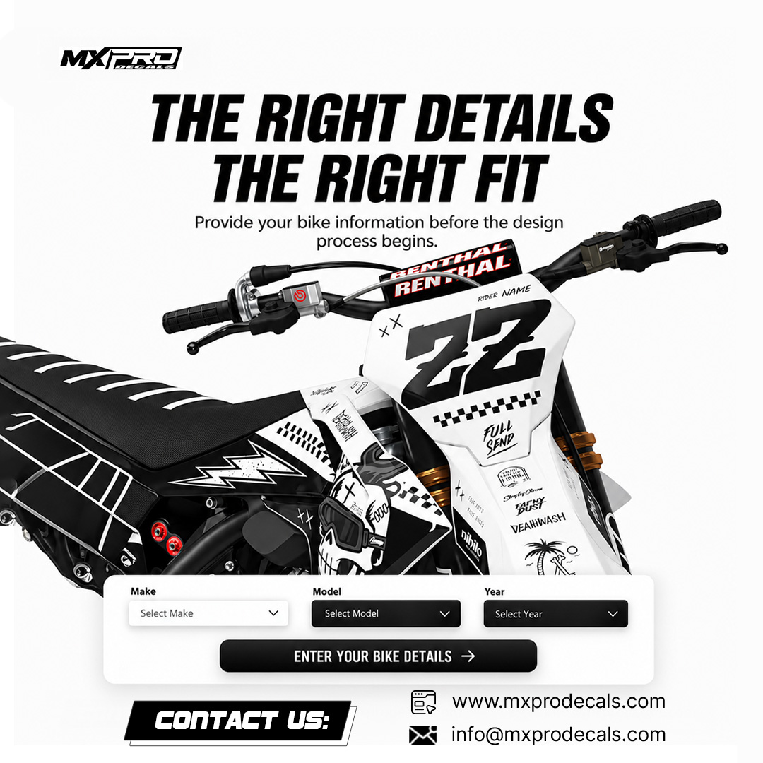 MXPRODECAL's tweet photo. Your bike. Your style. Your statement. 🔥

Create a custom graphics kit around your bike’s make, model, year, and your design ideas.

👉 Start customizing: https://t.co/qs9NFdlCd6

#mxprodecals #customgraphics #motocrossgraphics #dirtbikegraphics #mxgraphics #dirtbike #motocross https://t.co/ih0TJYhWaI