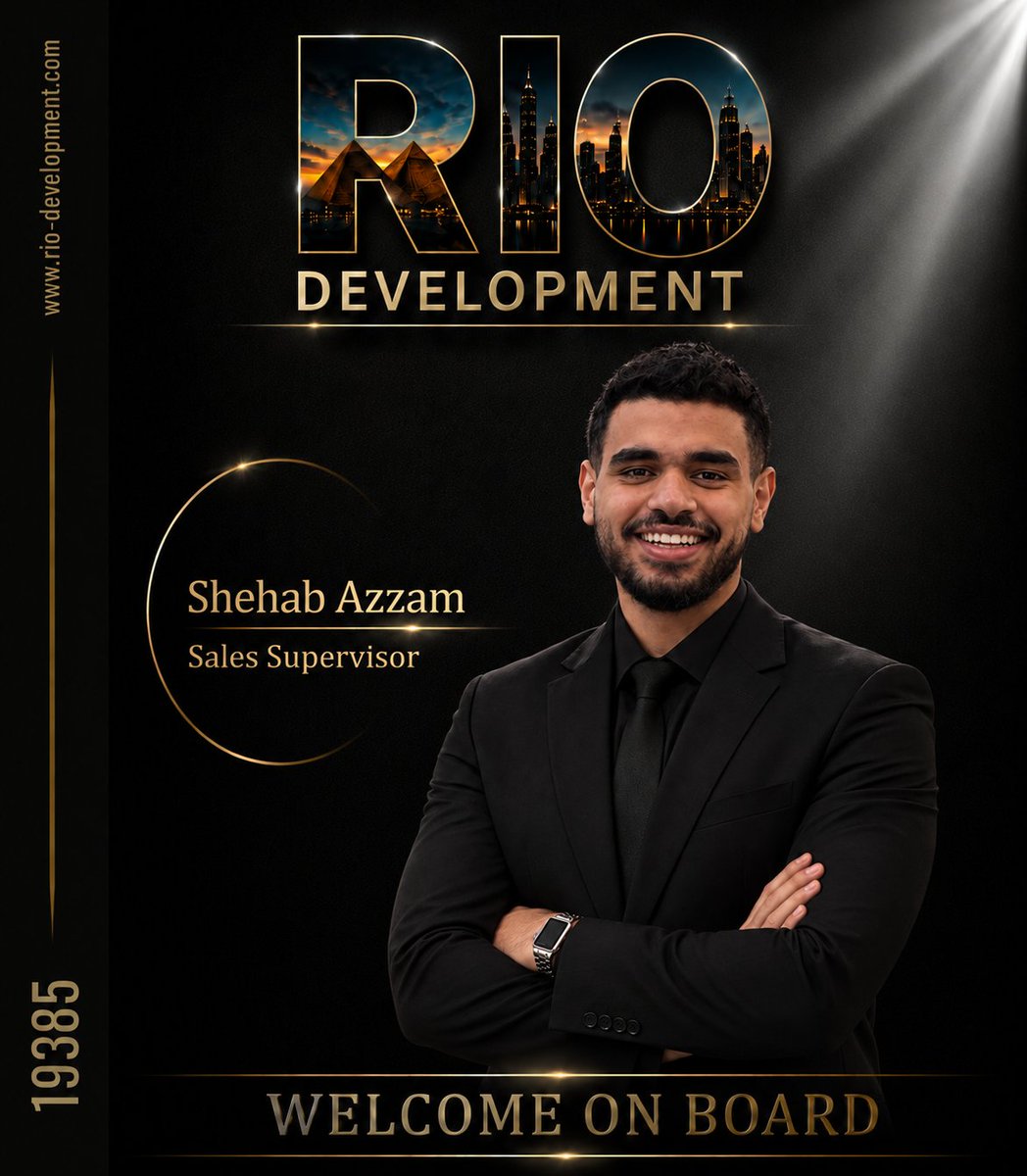 riodevlopments's tweet photo. Welcome On Board
Shehab Azzam “Sales Supervisor“
Excited to welcome our newest team member! 📷
We’re thrilled to have you on board and can’t wait to see the amazing things we’ll accomplish together. Here’s to new beginnings, fresh ideas, and reaching new heights as a team! https://t.co/tuXOaWXy6P