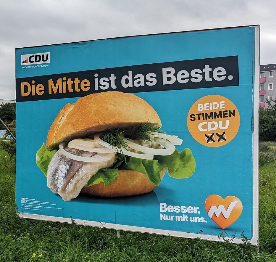 HugoSelling's tweet photo. Hur kunde CDU kollapsa i Mecklenburg-Vorpommern när de hade denna kampanj? https://t.co/A05iShPzyC