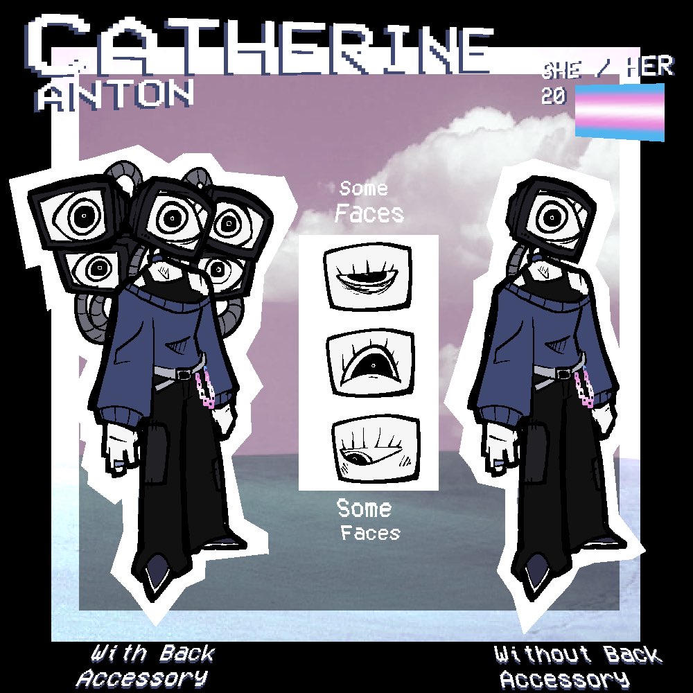 AlteriorAddicts's tweet photo. Temp Pinned

Hi im catherine

Im an artist i think idk

Heres my gay lil tv sona references if u wanna draw her

If you know my main, dont bring it up here https://t.co/KhEhtUpN8b